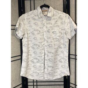 Free Planet mens Short Sleeve Button Down Shirt Size S Summer Casual Palm Trees